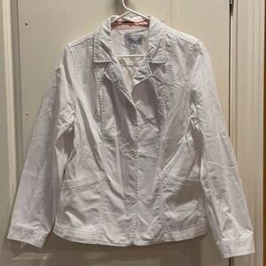 Sonoma White Cotton Summer Blazer, Size Medium